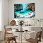 Arte murale in vetro di fiume esotico