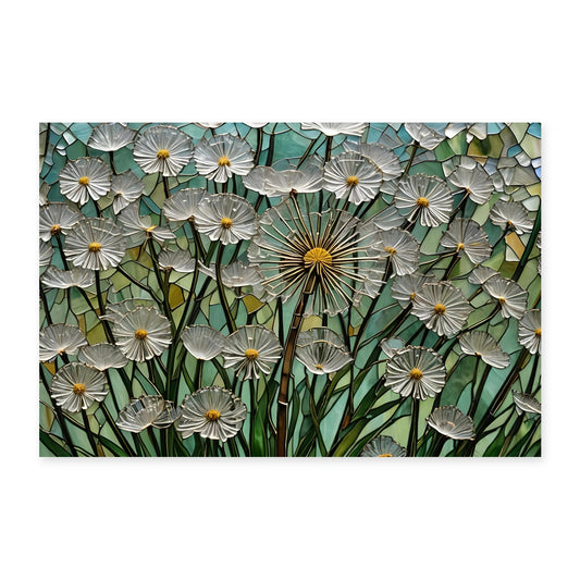 Marguerites Tableau en Verre Trempé