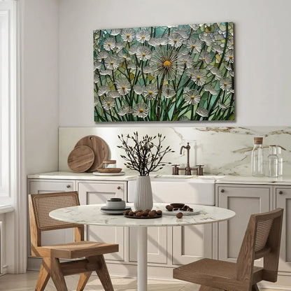 Daisies Glass Wall Art - LUXARTDECO