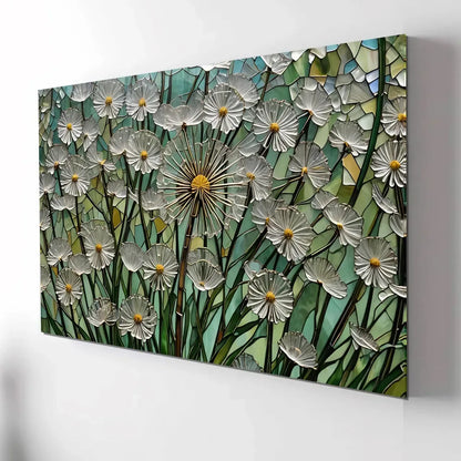 Daisies Glass Wall Art - LUXARTDECO