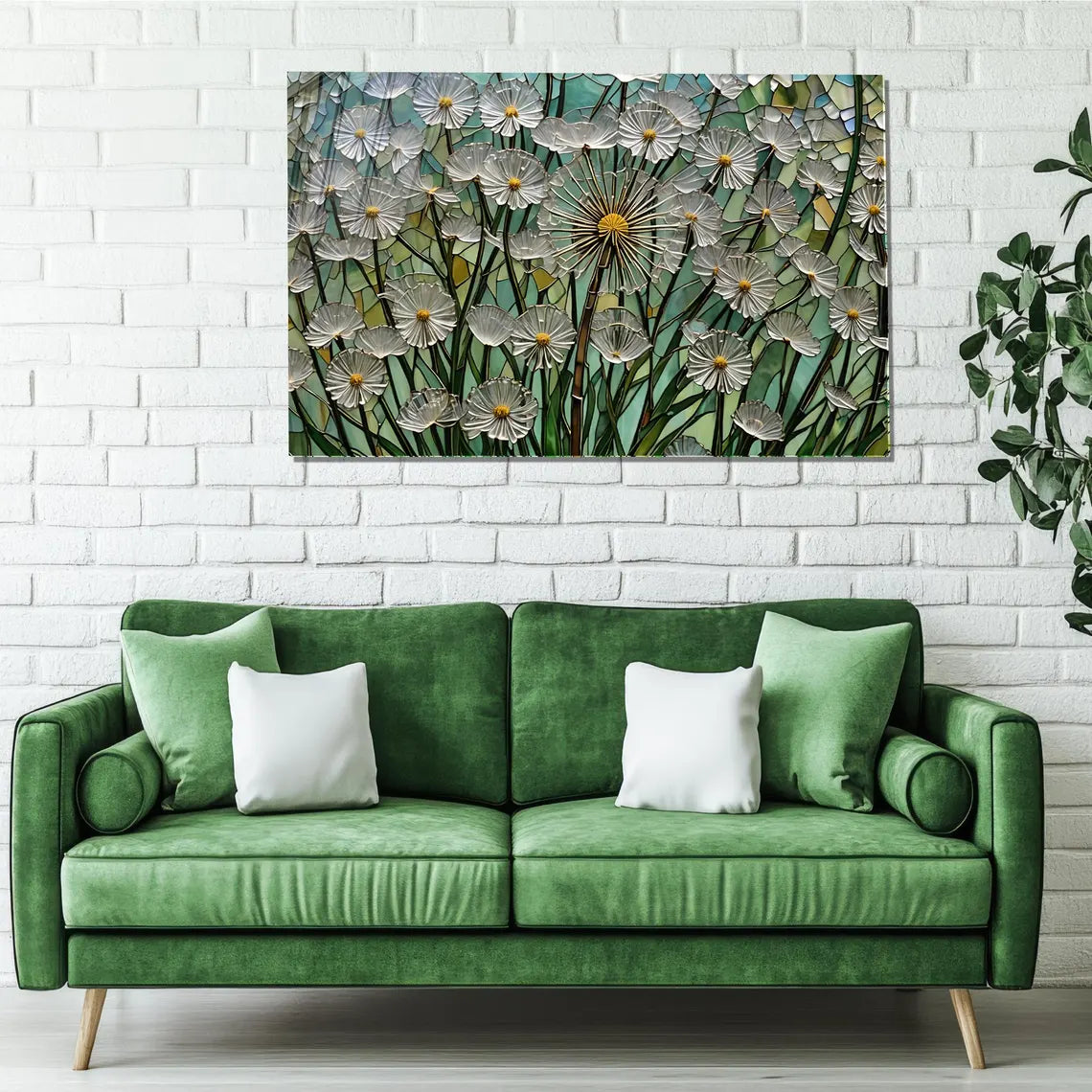 Daisies Glass Wall Art