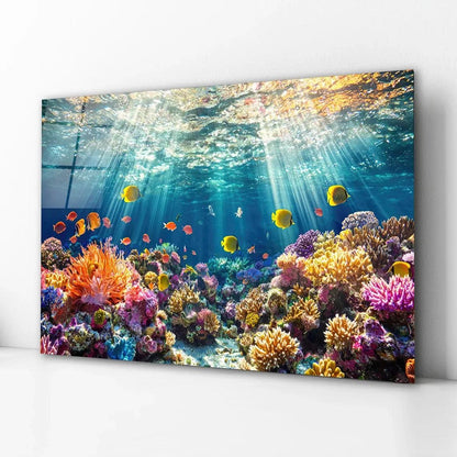 Coral Reef Glass Wall Art - LUXARTDECO