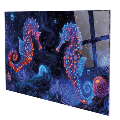 Seahorse Glass Wall Art - LUXARTDECO