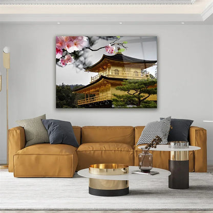 Kinkaku-ji Glass Wall Art - LUXARTDECO