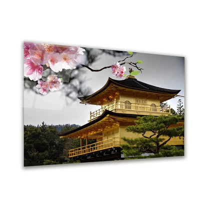 Kinkaku-ji Glass Wall Art - LUXARTDECO