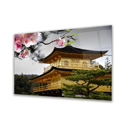 Kinkaku-ji Glass Wall Art - LUXARTDECO
