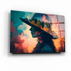 Testa di donna in vetro da parete