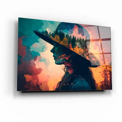 Woman's head Glass Wall Art - LUXARTDECO