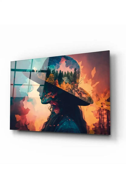 Woman's head Glass Wall Art - LUXARTDECO