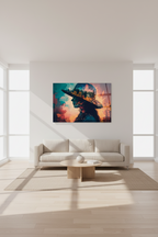 Testa di donna in vetro da parete