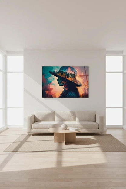 Woman's head Glass Wall Art - LUXARTDECO