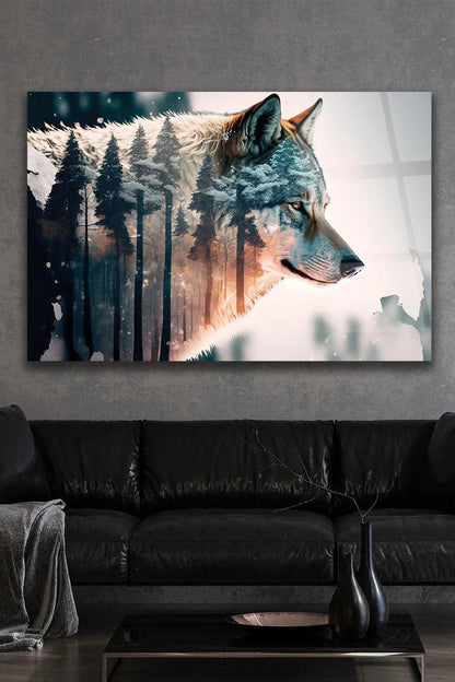 Wolf Glass Wall Art - LUXARTDECO