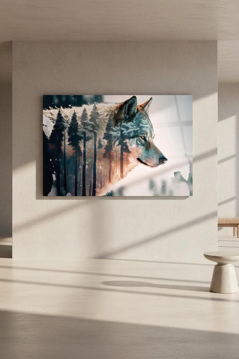 Wolf Glass Wall Art - LUXARTDECO