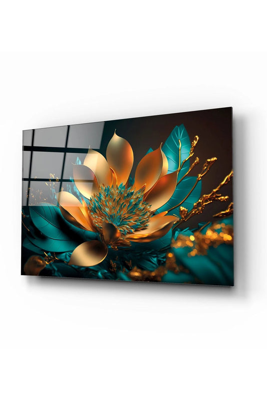 Abstract Flower Glass Wall Art
