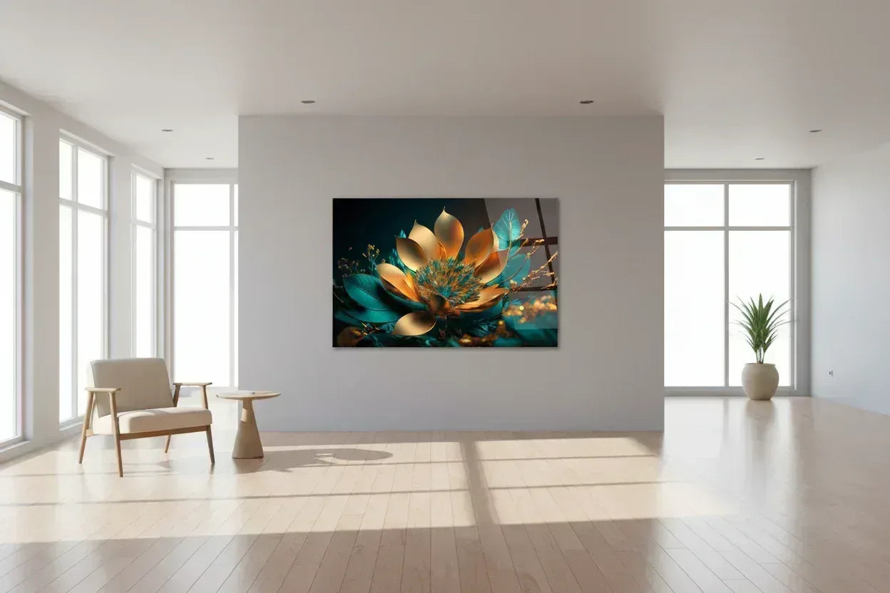 Abstract Flower Glass Wall Art - LUXARTDECO