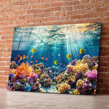 Coral Reef Glass Wall Art - LUXARTDECO