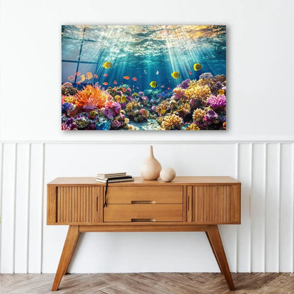 Coral Reef Glass Wall Art - LUXARTDECO