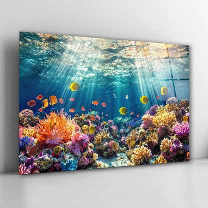 Coral Reef Glass Wall Art - LUXARTDECO