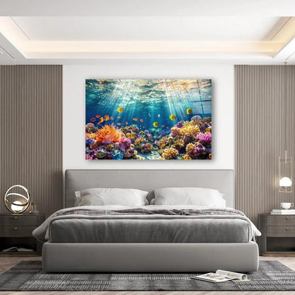 Coral Reef Glass Wall Art - LUXARTDECO