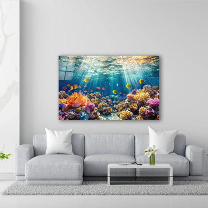 Coral Reef Glass Wall Art - LUXARTDECO