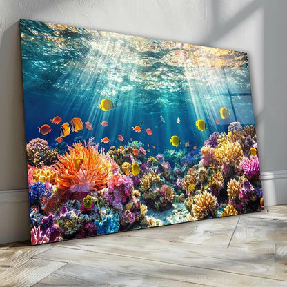 Coral Reef Glass Wall Art - LUXARTDECO