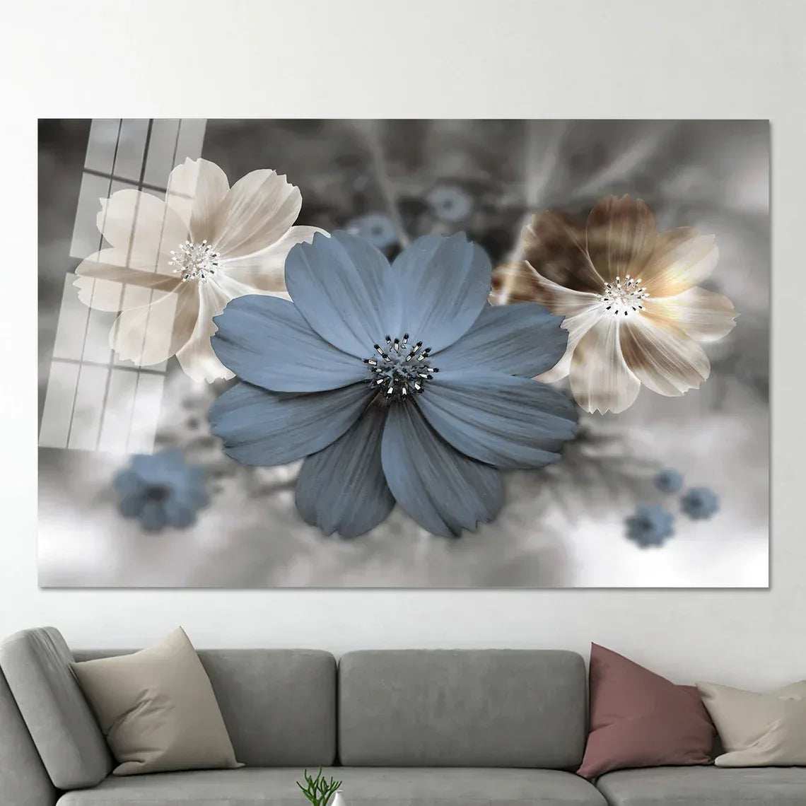 Flower Glass Wall Art - LUXARTDECO