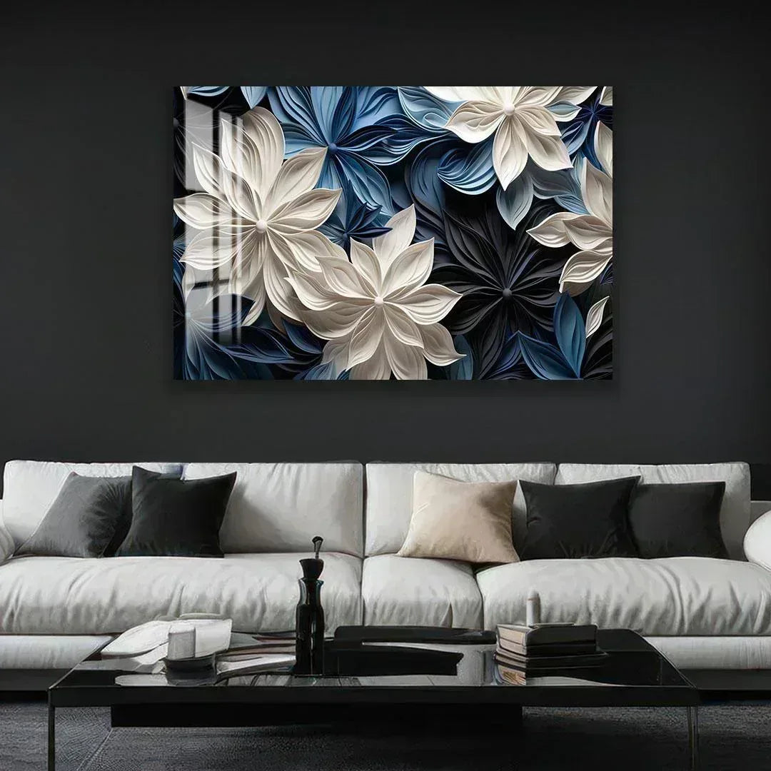 Abstract Flower Glass Wall Art - LUXARTDECO