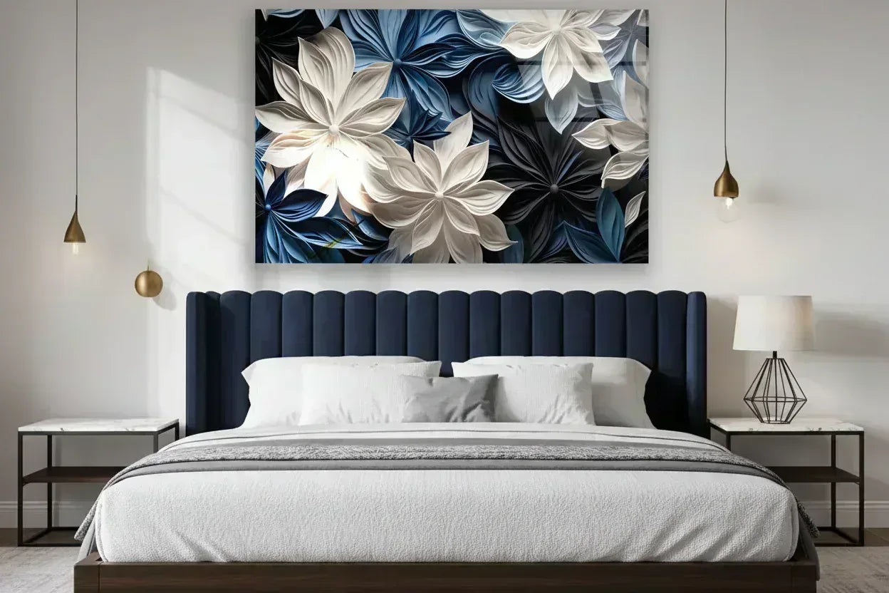 Abstract Flower Glass Wall Art - LUXARTDECO