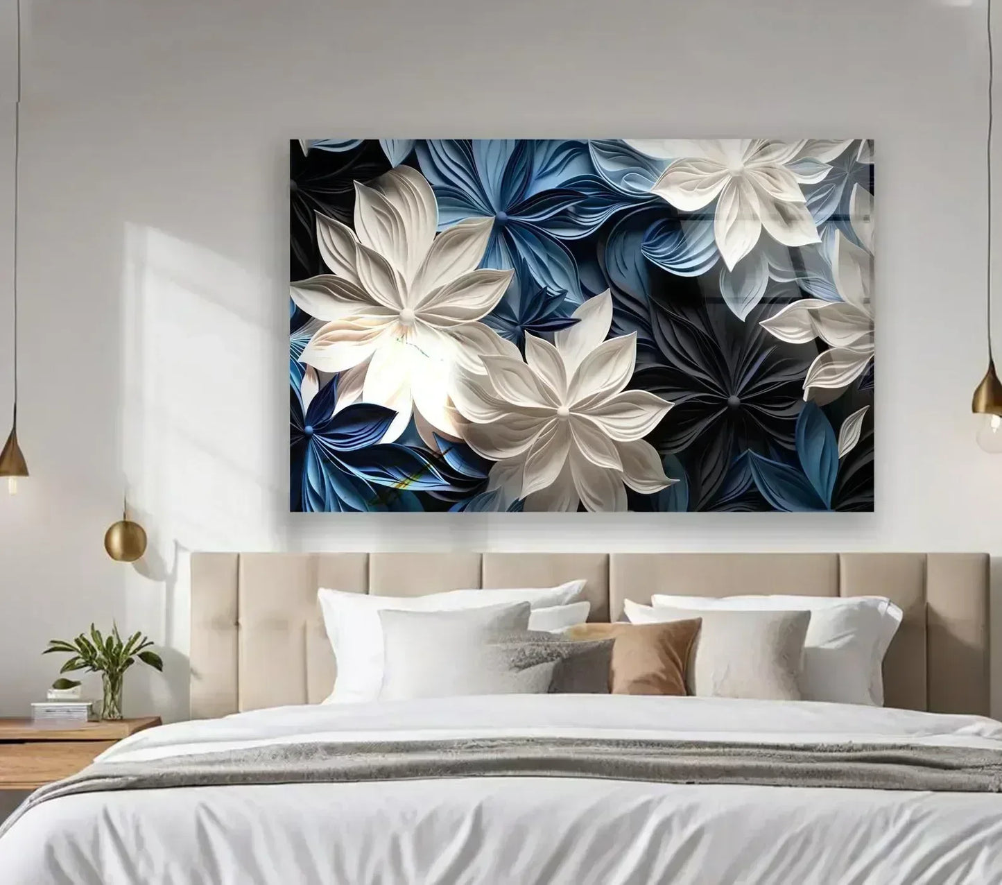 Abstract Flower Glass Wall Art - LUXARTDECO