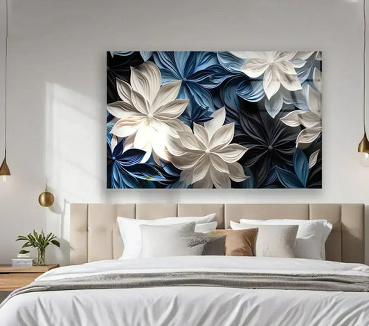 Abstract Flower Glass Wall Art - LUXARTDECO
