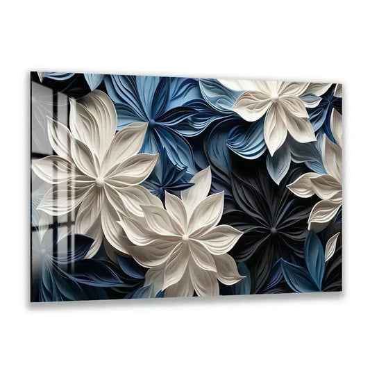 Abstract Flower Glass Wall Art - LUXARTDECO