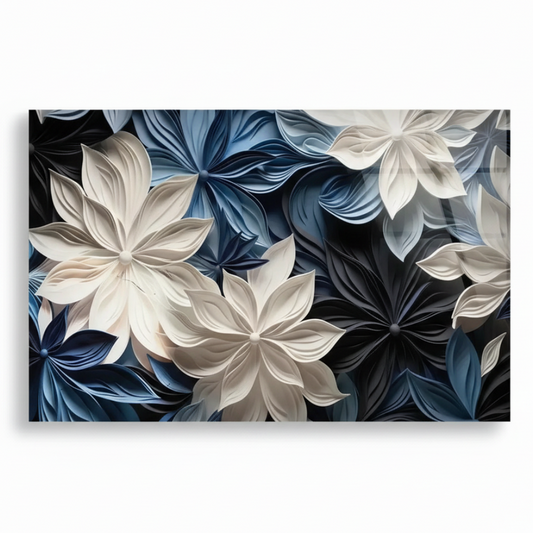 Astratto Fiore Quadro in Vetro Temperato