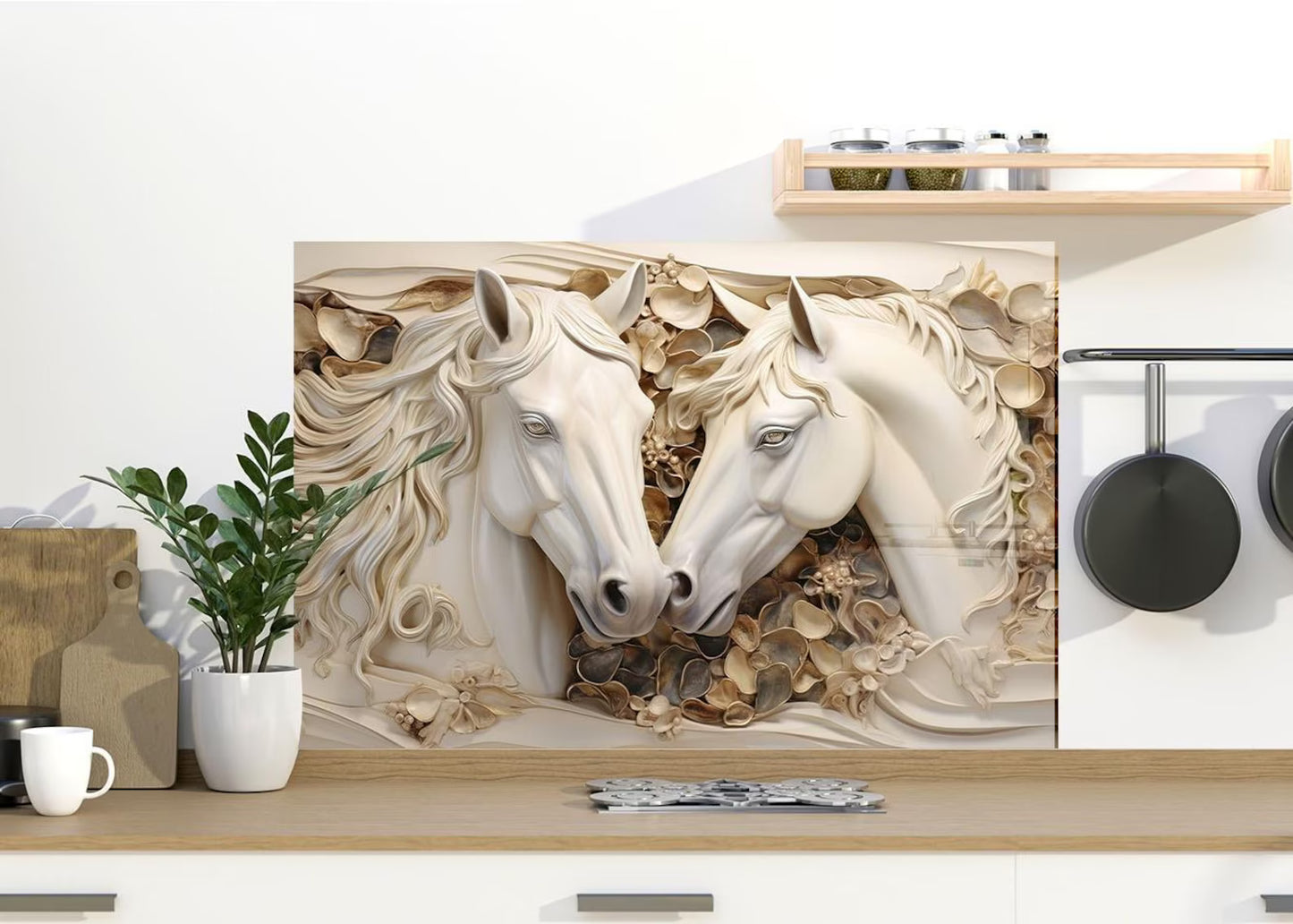 Horses Glass Wall Art - LUXARTDECO