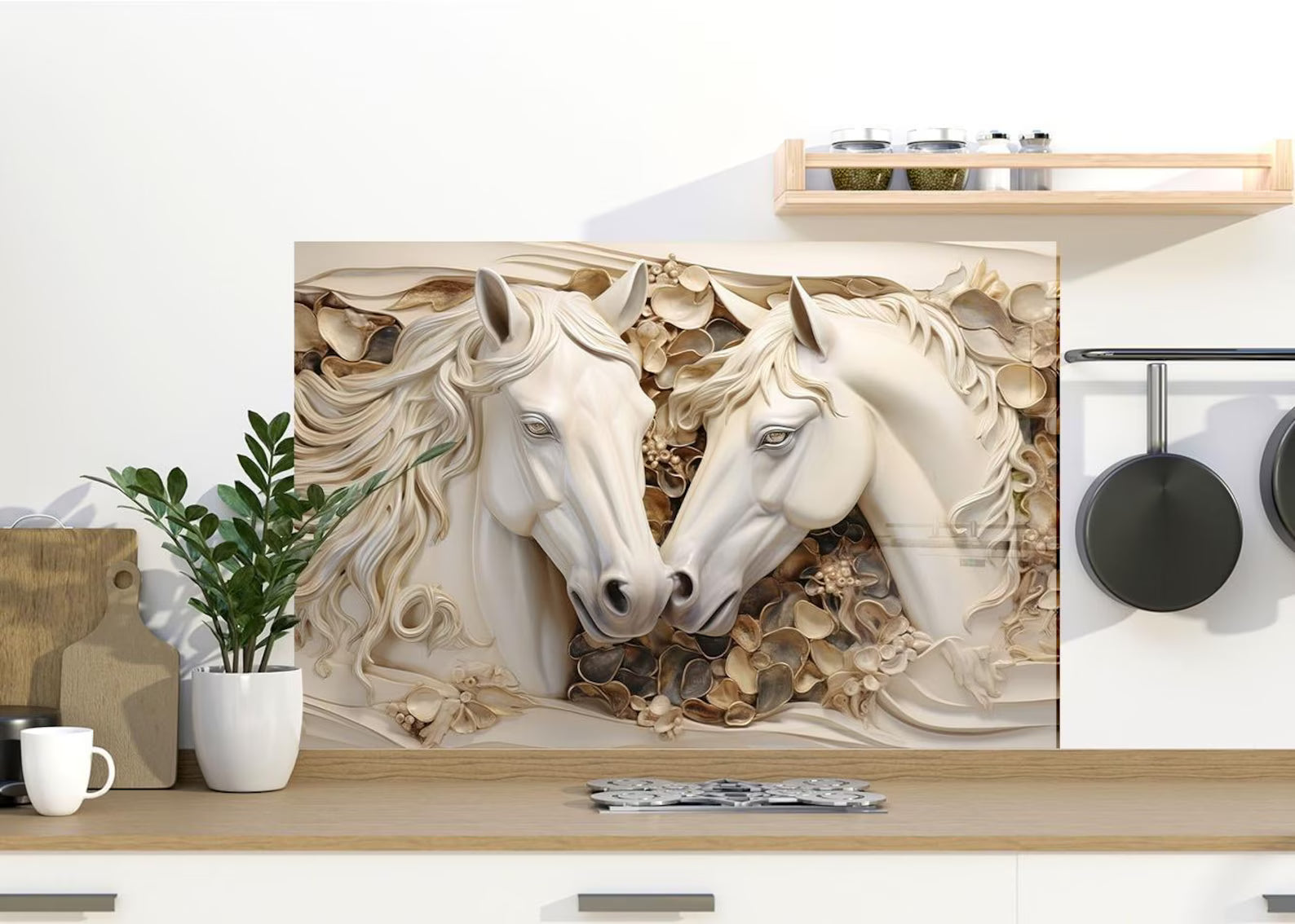 Horses Glass Wall Art - LUXARTDECO