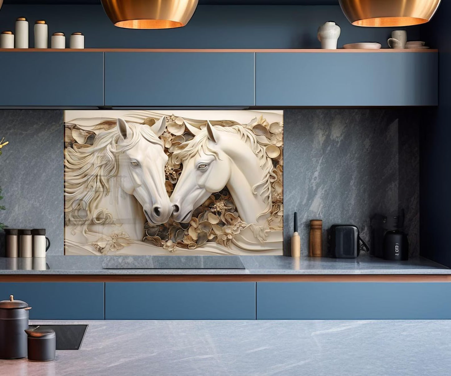 Horses Glass Wall Art - LUXARTDECO