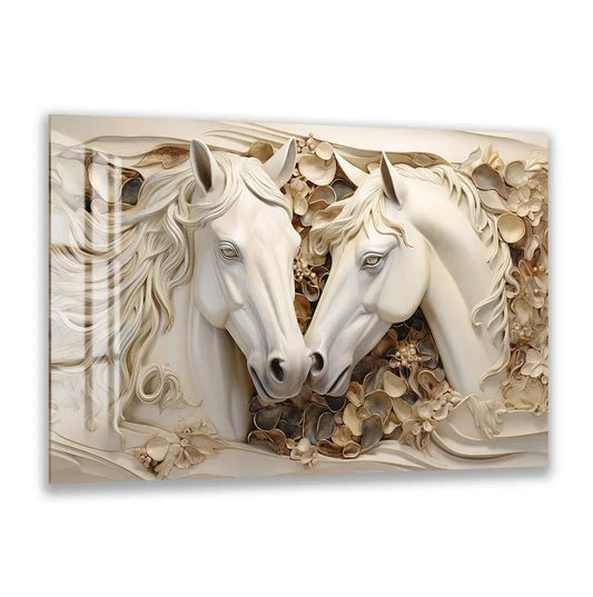 Horses Glass Wall Art - LUXARTDECO