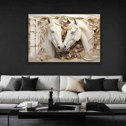 Horses Glass Wall Art - LUXARTDECO