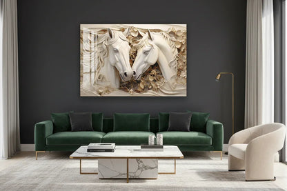 Horses Glass Wall Art - LUXARTDECO