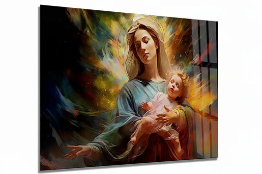 Virgin Mary Glass Wall Art - LUXARTDECO