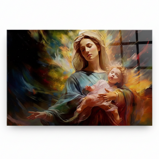 Virgin Mary Glass Wall Art