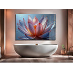 Arte murale in vetro con fiori astratti 