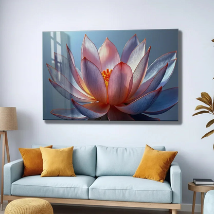 Lotus Flower Glass Wall Art - LUXARTDECO