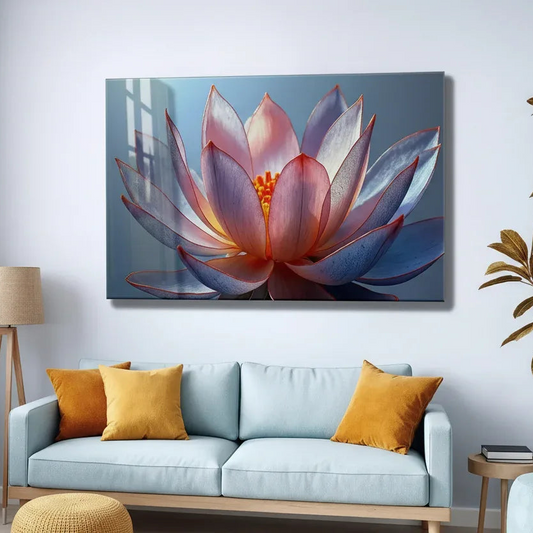 Lotus Flower Glass Wall Art - LUXARTDECO