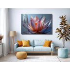 Arte murale in vetro con fiori astratti 