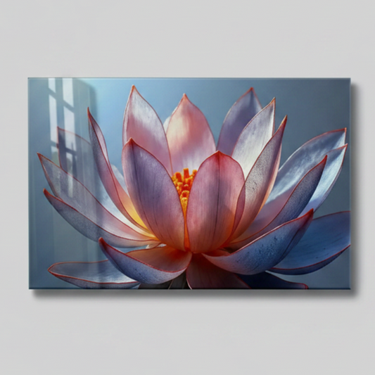 Lotus Fleur Tableau en Verre Trempé