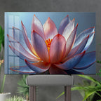 Arte murale in vetro con fiori astratti 