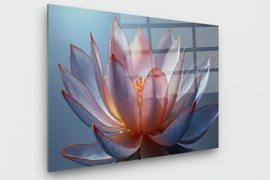 Lotus Flower Glass Wall Art - LUXARTDECO