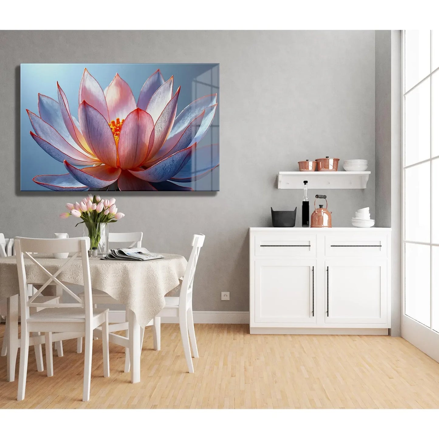 Lotus Flower Glass Wall Art - LUXARTDECO
