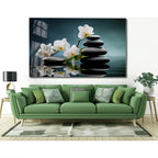 Arte murale in vetro con fiori astratti 