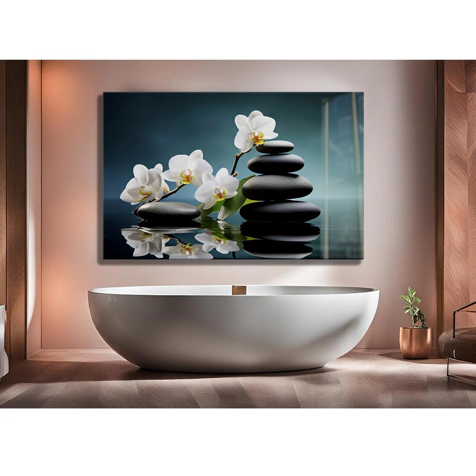 Arte murale in vetro con fiori astratti 